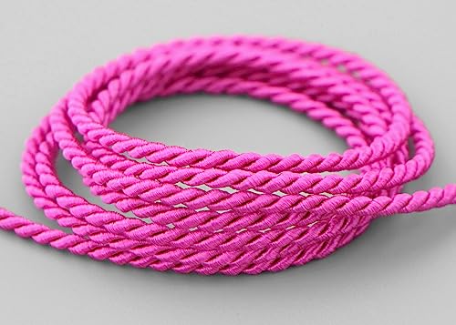 3 m x 2 mm Kordel PINK Deko Drehkordel mit Glanz Schnur gedreht Seidenkordel Kordelband ohne Draht zum Dekorieren Basteln Annähen Dekokordel von finemark