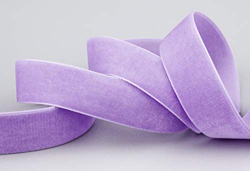 3 m x 22 mm Samtband LAVENDEL (609 violet) Dekoband Velour einseitig Samt festkantig Velvet Ribbon zum nähen dekorieren von finemark