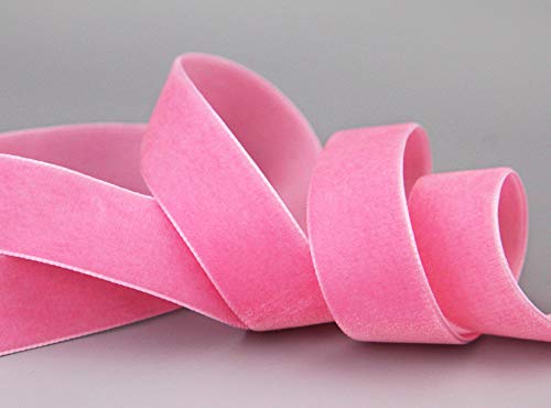 3 m x 22 mm Samtband ROSA BABY PINK (421) Dekoband Velour einseitig Samt festkantig Velvet Ribbon zum nähen dekorieren von finemark