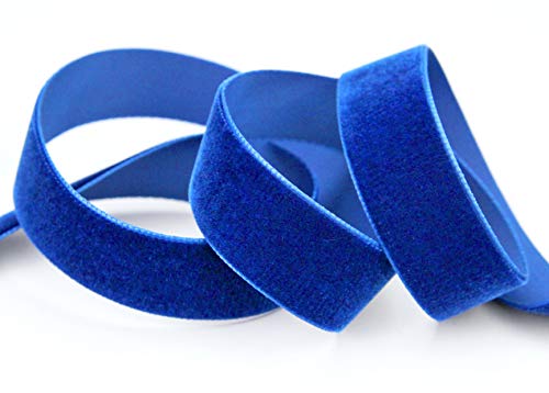 3 m x 22 mm Samtband ROYALBLAU (418 royal) Dekoband Blau Band Velour einseitig Samt festkantig Velvet Ribbon zum nähen dekorieren von finemark