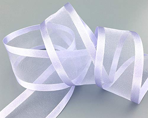 3 m x 38 mm Chiffonband mit Satin Kante FLIEDER (82) Chiffon Dekoband Schleifenband Geschenkband Halbtransparent Glänzend ohne Draht Organza von finemark