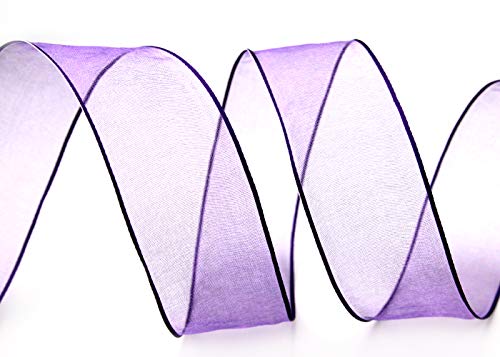 3 m x 40 mm Dekoband CHIFFON LILA Violett Geschenkband Schleifenband transparent Organza mit formstabilen Kanten Premium Qualität Hochzeit Geburtstag Chiffonband einfarbig von finemark