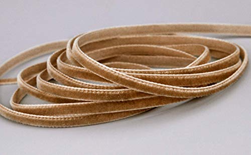 3 m x 9 mm Samtband HELLBRAUN Kupfer (447 copper) Dekoband Velour einseitig Samt festkantig Velvet Ribbon zum nähen dekorieren von finemark