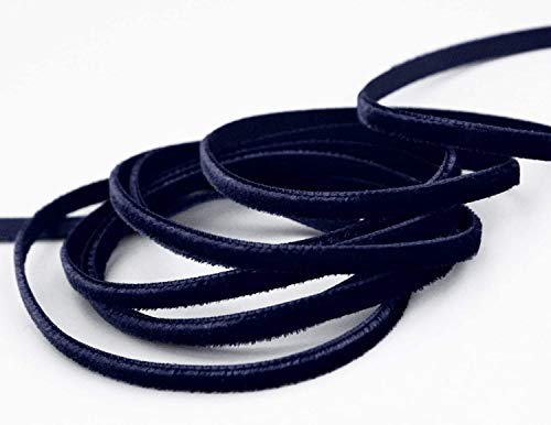 3 m x 9 mm Samtband NACHTBLAU (638) Dekoband Velour einseitig Samt festkantig Velvet Ribbon zum nähen dekorieren von finemark