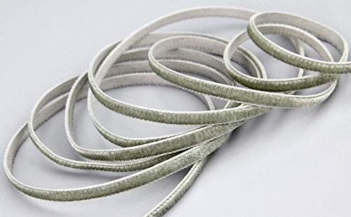 3 m x 9 mm Samtband SCHILFGRÜN Grau-Grün (687 khaki) Dekoband Band Altgrün Velour einseitig Samt festkantig Velvet Ribbon zum nähen dekorieren von finemark