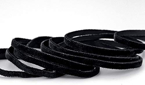 3 m x 9 mm Samtband SCHWARZ (725) Dekoband Band Velour einseitig Samt festkantig Velvet Ribbon zum nähen dekorieren von finemark