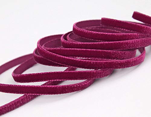 3 m x 9 mm Samtband WEINROT (424 Wine) Dekoband Velour einseitig Samt festkantig Velvet Ribbon zum nähen dekorieren von finemark