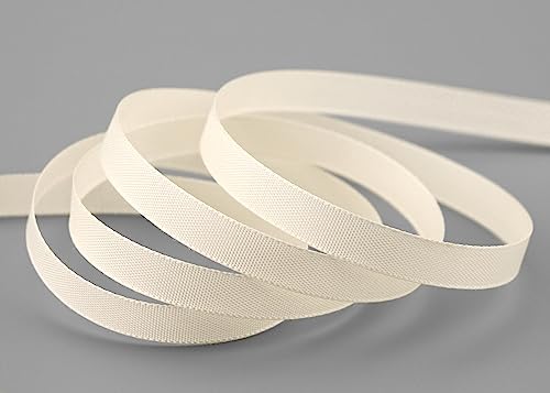 50 m x 10 mm STOFFBAND Matt ohne Draht CREME Ivory 104 Dekoband mit Webkante Geschenkband Stoffband Tischdeko Hochzeit Ostern Schleifenband Visco Taftband Taft Kartengestaltung Basteln von finemark