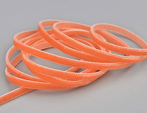 Samtband Apricot (683 abricot) 1 m x 7 mm METERWARE Dekoband Velour einseitig Samt festkantig zum nähen dekorieren von finemark