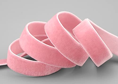 finemark 10 m x 16 mm Elastisches Samtband Rosa (257) Velour extrem dehnbar einseitig Samt 20% Elasthan zum nähen von finemark