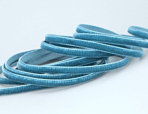 finemark 10 m x 5 mm Samtband TAUBENBLAU (536) Dekoband Velour einseitig Samt festkantig Velvet Ribbon zum nähen dekorieren von finemark