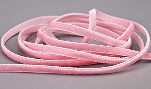 finemark 10 m x 6 mm Elastisches Samtband Rosa (257) Velour extrem dehnbar einseitig Samt 20% Elasthan zum nähen von finemark