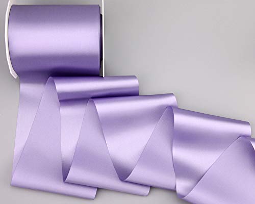 finemark 25 m x 112 mm Satinband Sophie Flieder Lavendel (024) Satin Tischband Tischläufer Schleifenband ohne Draht breites weiches Band Tischdekoration Tisch Deko Geschenkband mit einseitigem Glanz von finemark