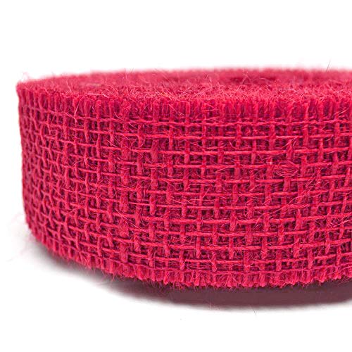 finemark 25 m x 40 mm Dekoband Jute Himbeere Juteband Geschenkband 4 cm Gitterband Schleifenband aus Naturjute nachhaltig Ostern Taufe Geburt Deko Pink Geschenkverpackung von finemark