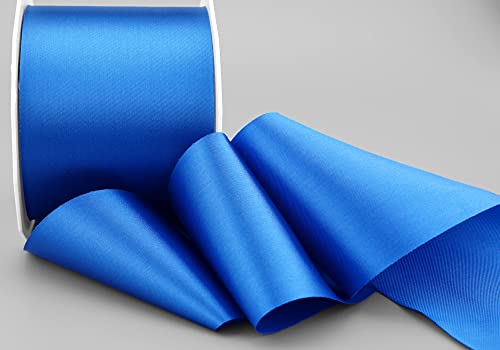 finemark 25 m x 72 mm Satinband SOPHIE BLAU (614) Satin Tischband Schleifenband ohne Draht breites weiches Band Tischdekoration Tisch Deko Geschenkband mit einseitigem Glanz von finemark