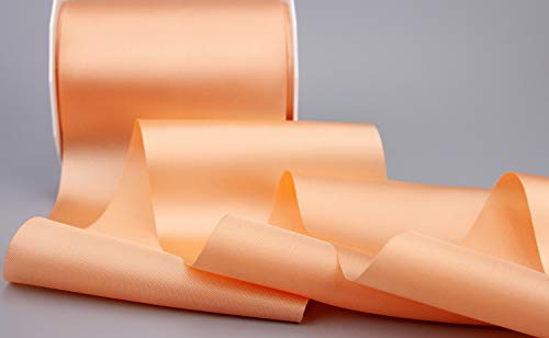 finemark 3 m x 112 mm Satinband Sophie APRICOT (134) Satin Tischband Tischläufer Schleifenband ohne Draht breites weiches Band Tischdekoration Tisch Deko Geschenkband mit einseitigem Glanz von finemark