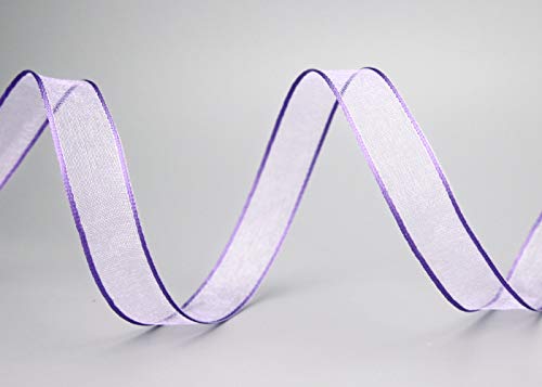 3 m x 15 mm Dekoband CHIFFON FLIEDER Lavendel Geschenkband Schleifenband transparent Organza mit formstabilen Kanten Premium Qualität Hochzeit Geburtstag Chiffonband einfarbig von finemark