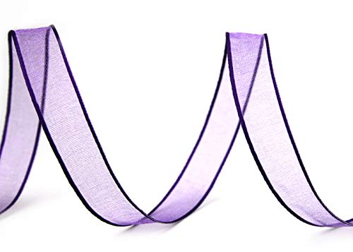 finemark 3 m x 15 mm Dekoband CHIFFON LILA Violett Geschenkband Schleifenband transparent Organza mit formstabilen Kanten Premium Qualität Hochzeit Geburtstag Chiffonband einfarbig von finemark