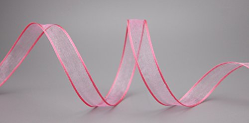 finemark 3 m x 15 mm Dekoband Chiffon ROSA Geschenkband Schleifenband transparent Organza mit formstabilen Kanten Premium Qualität Hochzeit Geburtstag Chiffonband einfarbig von finemark