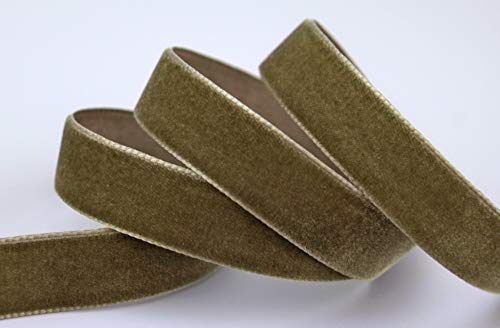 finemark 3 m x 16 mm Samtband Taupe (636 Cafe) Dekoband Velour einseitig Samt festkantig Velvet Ribbon zum nähen dekorieren von finemark