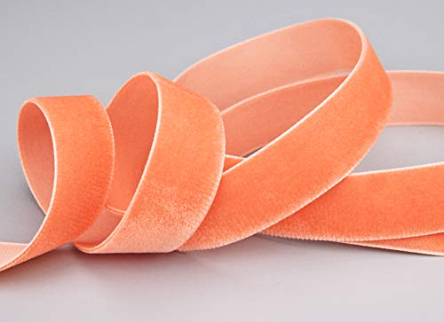 finemark 3 m x 22 mm Samtband APRICOT (683 Abricot) Dekoband Aprikot Velour einseitig Samt festkantig Velvet Ribbon zum nähen dekorieren von finemark