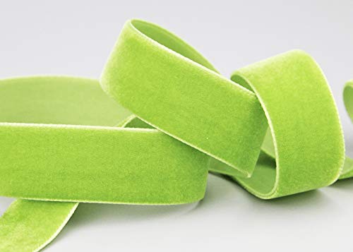 finemark 3 m x 22 mm Samtband HELLGRÜN (527 Apple Green) Dekoband Velour einseitig Samt festkantig Velvet Ribbon zum nähen dekorieren von finemark