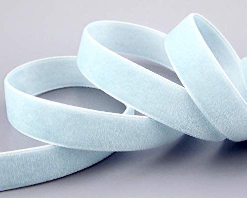 finemark 3 m x 22 mm Samtband Mint-Weiss (613 Horizon) Dekoband Velour einseitig Samt festkantig Velvet Ribbon zum nähen dekorieren von finemark