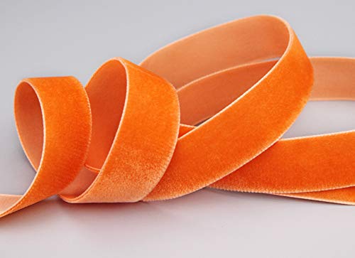 finemark 3 m x 22 mm Samtband ORANGE (445) Dekoband Velour einseitig Samt festkantig Velvet Ribbon zum nähen dekorieren von finemark