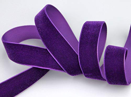 finemark 3 m x 22 mm Samtband VIOLETT (634 Purple) Dekoband Velour einseitig Samt festkantig Velvet Ribbon zum nähen dekorieren von finemark