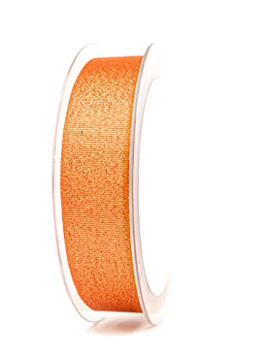 finemark 3 m x 25 mm Dekoband VIENNA ORANGE Gold Schleifenband Metallic Geschenkband glänzend Brokat Lurex Hochzeit Weihnachten Deko Band von finemark