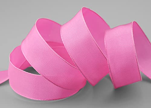 finemark 3 m x 25 mm Drahtkantenband Leo PINK (020) Dekoband mit Drahtkanten einfarbig Geschenkband Stoffband Schleifenband Visco Draht aus nachwachsenden Rohstoffen biologisch abbaubar von finemark