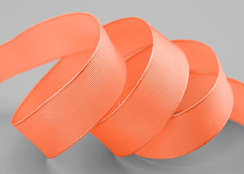 finemark 3 m x 25 mm Drahtkantenband Leo APRICOT Lachs (034) Dekoband mit Drahtkanten einfarbig Geschenkband Stoffband Schleifenband Visco Draht aus nachwachsenden Rohstoffen biologisch abbaubar von finemark