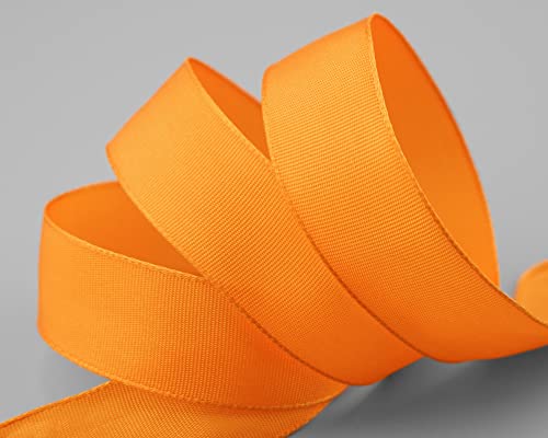 finemark 3 m x 25 mm Drahtkantenband Leo DOTTERGELB Hell Orange (620) Dekoband mit Drahtkanten Geschenkband Stoffband Schleifenband Visco Draht aus nachwachsenden Rohstoffen biologisch abbaubar von finemark