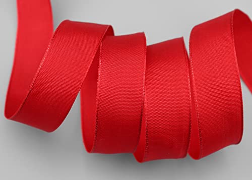 finemark 3 m x 25 mm Drahtkantenband Leo ROT (609) Dekoband mit Drahtkanten einfarbig Geschenkband Stoffband Schleifenband Visco Draht aus nachwachsenden Rohstoffen biologisch abbaubar von finemark