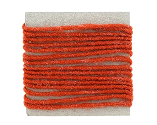 finemark 3 m x 3-4 mm Wollkordel ORANGE Wolldocht Kordel 100% Wolle Filzband Dekoband Schleifenband Geschenkband Filzkordel Wollschnur Wollband Deko Herbst Bastelwolle von finemark