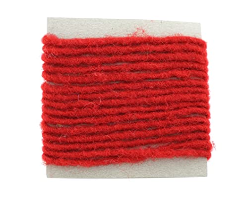 finemark 3 m x 3-4 mm Wollkordel ROT Wolldocht Kordel 100% Wolle Filzband Dekoband Schleifenband Geschenkband Filzkordel Wollschnur Wollband Bastelwolle von finemark