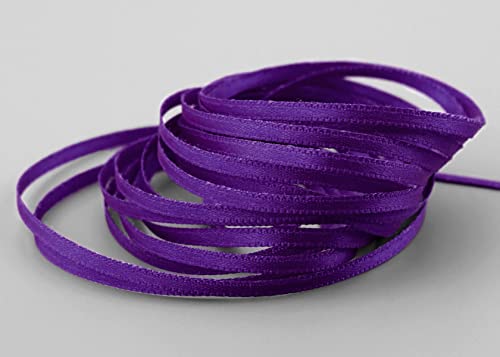 finemark 3 m x 3 mm Satinband LILA Violett (610) doppelseitiges Schleifenband aus Satin ohne Draht weich und glänzend Geschenkband Deko Band Double face Dekoband Dekorieren Kordel Basteln von finemark