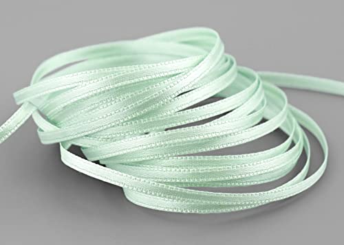 finemark 3 m x 3 mm Satinband Mint Mintgrün (036) doppelseitiges Schleifenband aus Satin ohne Draht weich und glänzend Geschenkband Deko Band Double face Dekoband Dekorieren Kordel Basteln von finemark