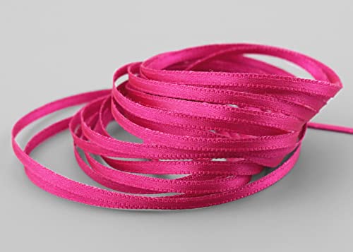 finemark 3 m x 3 mm Satinband PINK (606) doppelseitiges Schleifenband aus Satin ohne Draht weich und glänzend Geschenkband Deko Band Double face Dekoband Dekorieren Kordel Basteln von finemark