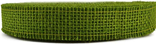 finemark 3 m x 30 mm Dekoband Jute Oliv Olivgrün (112) Juteband Geschenkband 3 cm Gitterband Schleifenband aus Naturjute nachhaltig Ostern Herbst Deko hart appretiert von finemark