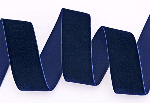 finemark 3 m x 36 mm Samtband DUNKELBLAU (419 Navy) Dekoband Velour einseitig Samt festkantig Velvet Ribbon zum nähen dekorieren von finemark