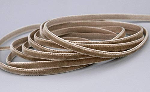 finemark 3 m x 5 mm Samtband NATURBRAUN Braun (539 Tabac) Dekoband Velour einseitig Samt festkantig Velvet Ribbon zum nähen dekorieren von finemark