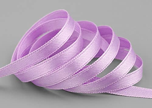 finemark 3 m x 6 mm Satinband Flieder Lavendel (710) doppelseitiges Schleifenband aus Satin ohne Draht weich und glänzend Geschenkband Deko Band Double face Dekoband Dekorieren Kordel Basteln von finemark