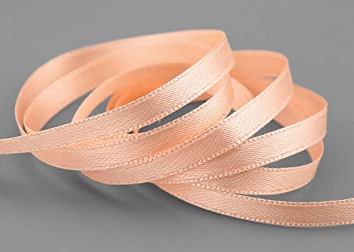 finemark 3 m x 6 mm Satinband HELL APRICOT (034) doppelseitiges Schleifenband aus Satin ohne Draht weich und glänzend Geschenkband Deko Band Double face Dekoband Dekorieren Kordel Basteln von finemark