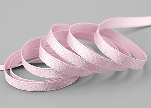 finemark 3 m x 6 mm Satinband Hellrosa (604) Rosa doppelseitiges Schleifenband aus Satin ohne Draht weich und glänzend Geschenkband Deko Band Double face Dekoband Dekorieren Kordel Basteln von finemark