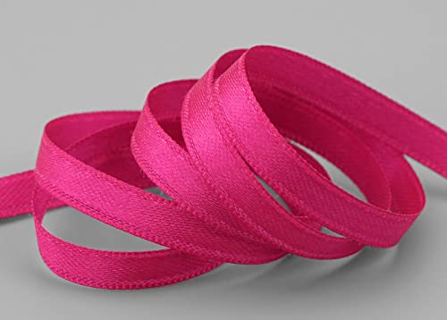 finemark 3 m x 6 mm Satinband PINK (606) doppelseitiges Schleifenband aus Satin ohne Draht weich und glänzend Geschenkband Deko Band Double face Dekoband Dekorieren Kordel Basteln von finemark