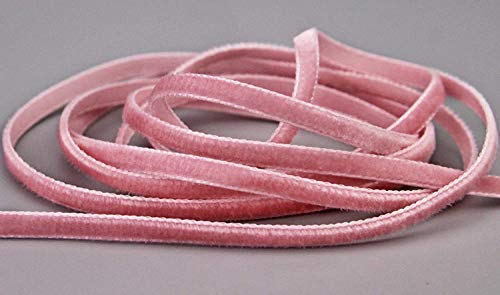 finemark 3 m x 7 mm Samtband Altrosa (645 alt rosa) Dekoband Velour einseitig Samt festkantig Velvet Ribbon zum nähen dekorieren von finemark