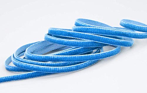 finemark 3 m x 7 mm Samtband Kornblau (523 Corn) Dekoband Velour einseitig Samt festkantig Velvet Ribbon zum nähen dekorieren von finemark