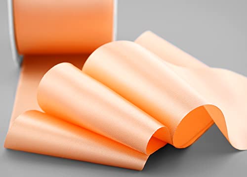 3 m x 72 mm Satinband SOPHIE APRICOT (134) Satin Tischband Schleifenband ohne Draht breites weiches Band Tischdekoration Tisch Deko Geschenkband mit einseitigem Glanz von finemark