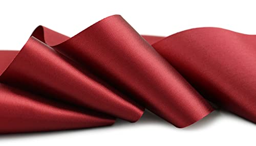 finemark 3 m x 72 mm Satinband Sophie Bordeaux (018) Satin Tischband Schleifenband ohne Draht breites weiches Band Tischdekoration Tisch Deko Geschenkband mit einseitigem Glanz von finemark